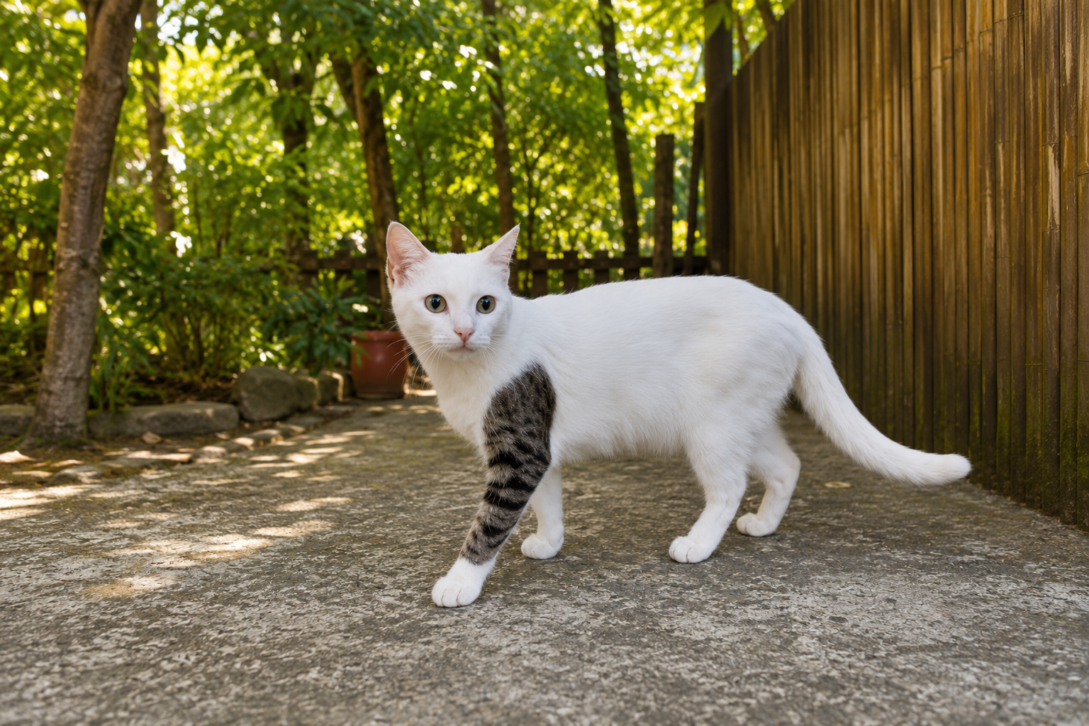 Bucky the Tattoo Cat — natural sleeve marking